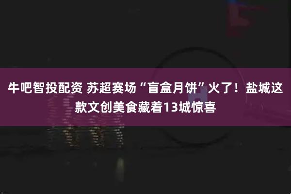 牛吧智投配资 苏超赛场“盲盒月饼”火了！盐城这款文创美食藏着13城惊喜